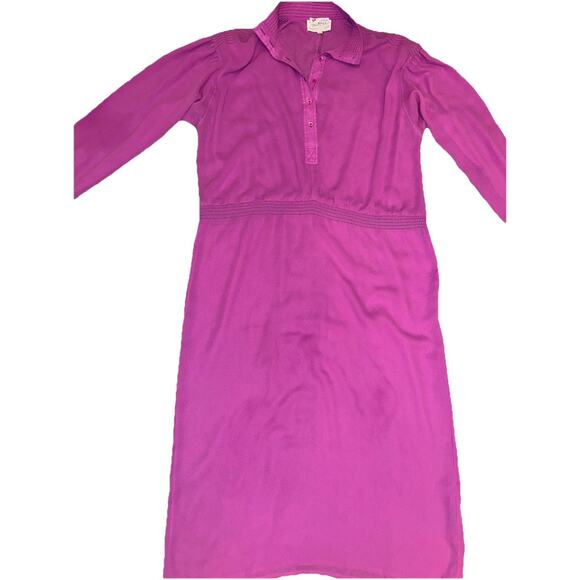 Vintage‎ 70's Don Sophisticates by Charlotte Ford Purple Pleated Dress Size 12 - Picture 1 of 11